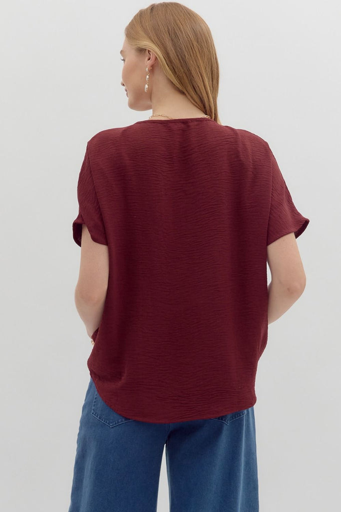 The Junction Burgundy Blouse - The Edit LLC