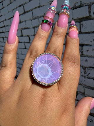 The Lavender Crystal Pavé Ring - The Edit LLC