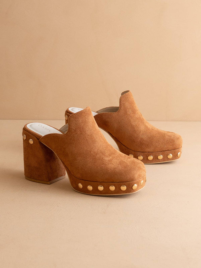 The Sierra | Caramel Platform Clog Mule - The Edit LLC