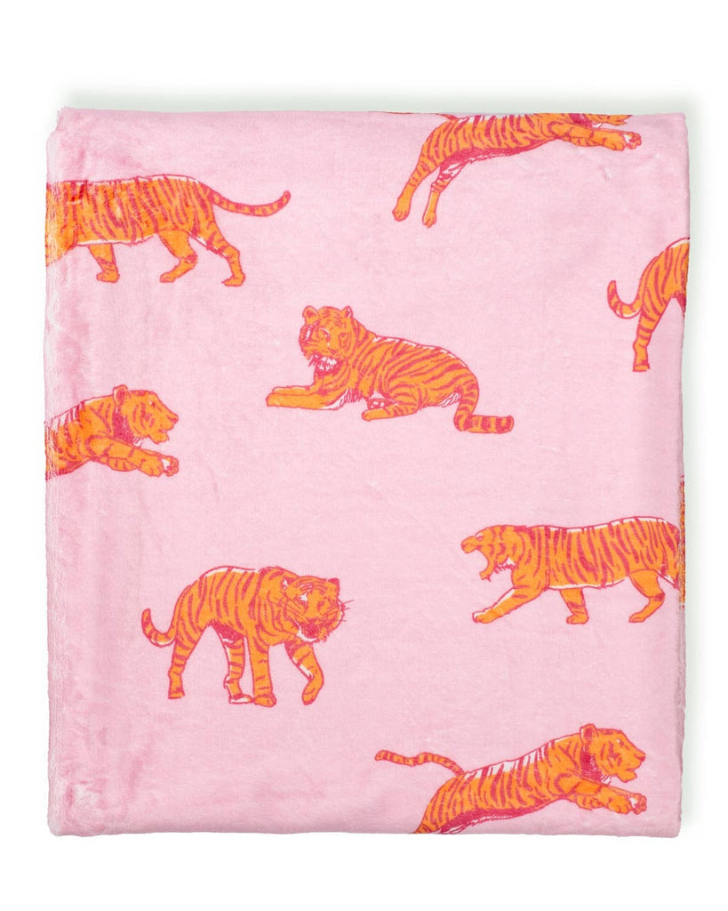 Tiger Walk Throw Pink/Orange 50x60 - The Edit LLC