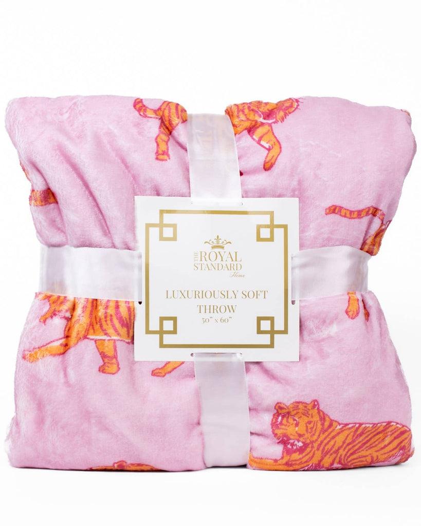 Tiger Walk Throw Pink/Orange 50x60 - The Edit LLC