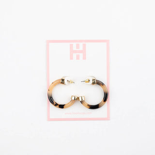 Tortoise Shell Acrylic Hoop Earrings: Medium - The Edit LLC