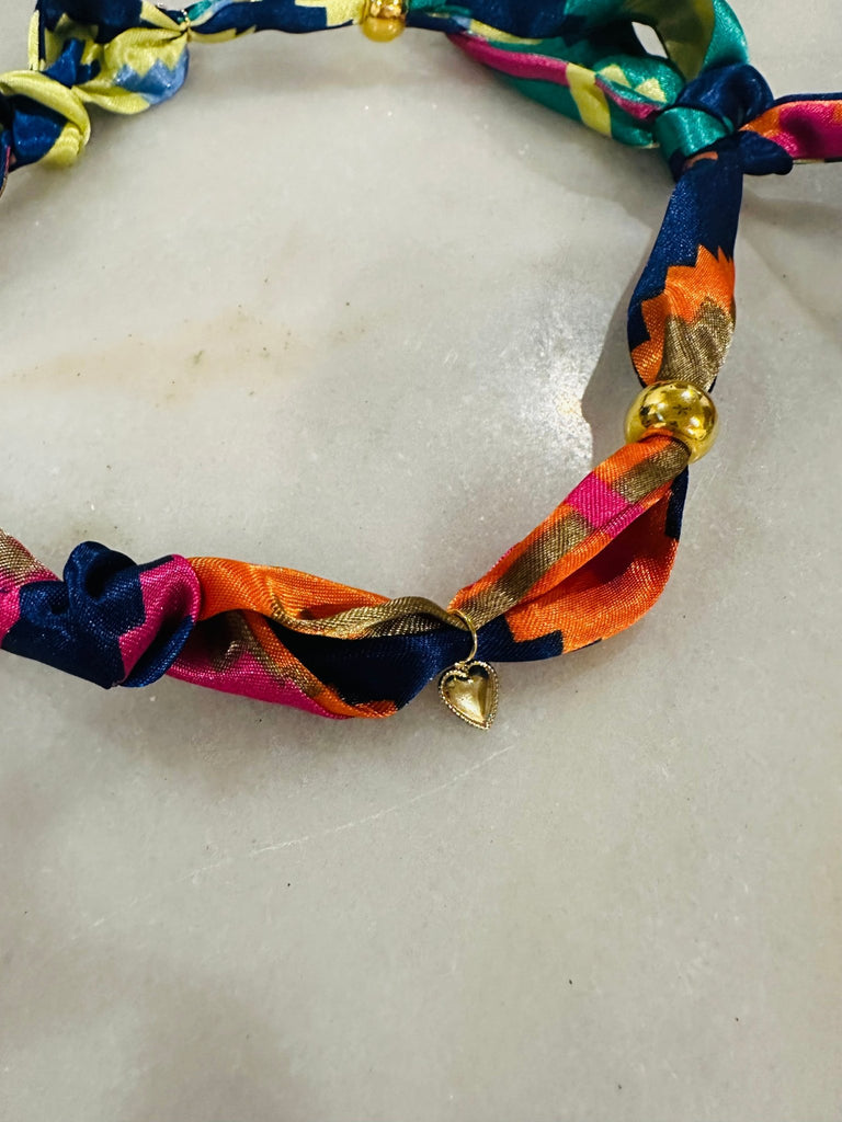 Tribal Flower scarf necklace - The Edit LLC