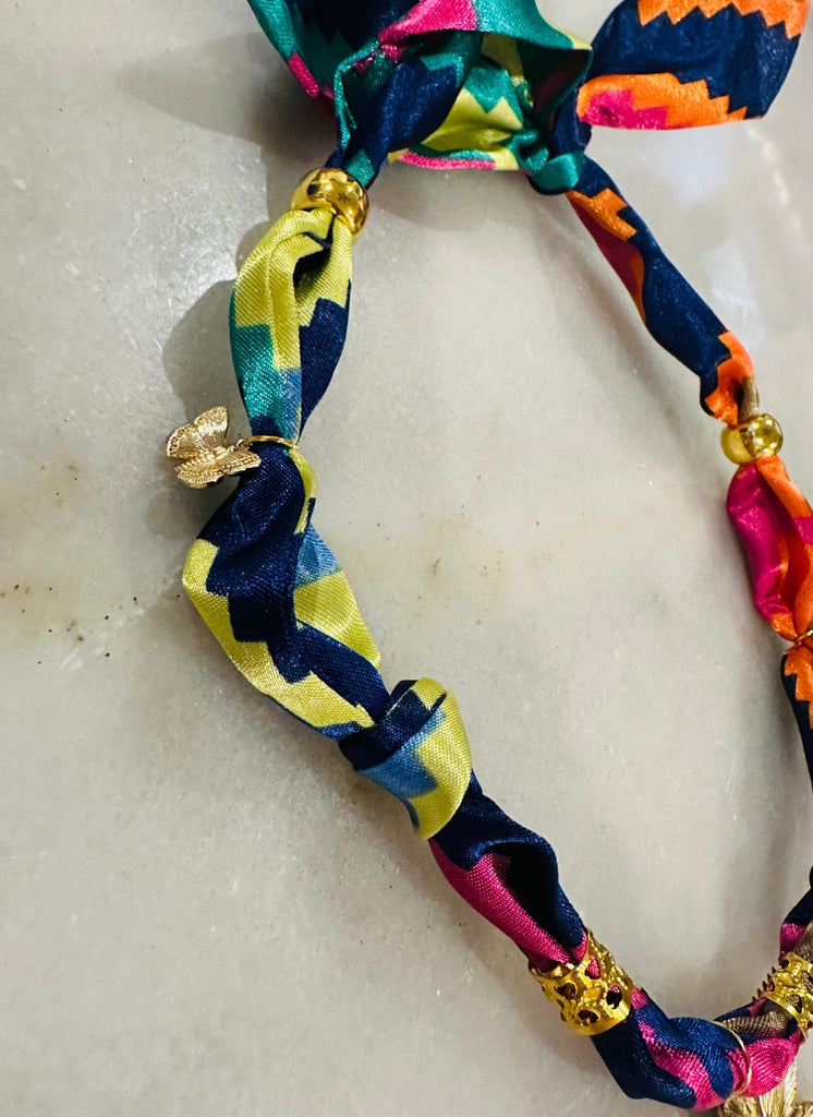 Tribal Flower scarf necklace - The Edit LLC