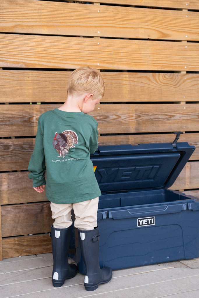 Turkey Boys Graphic Tee LS Green - The Edit LLC