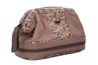 Turkey Brown Waxed Canvas Old School Camo Men's Toiletry Dopp Bag.: Brown/Tan - The Edit LLC