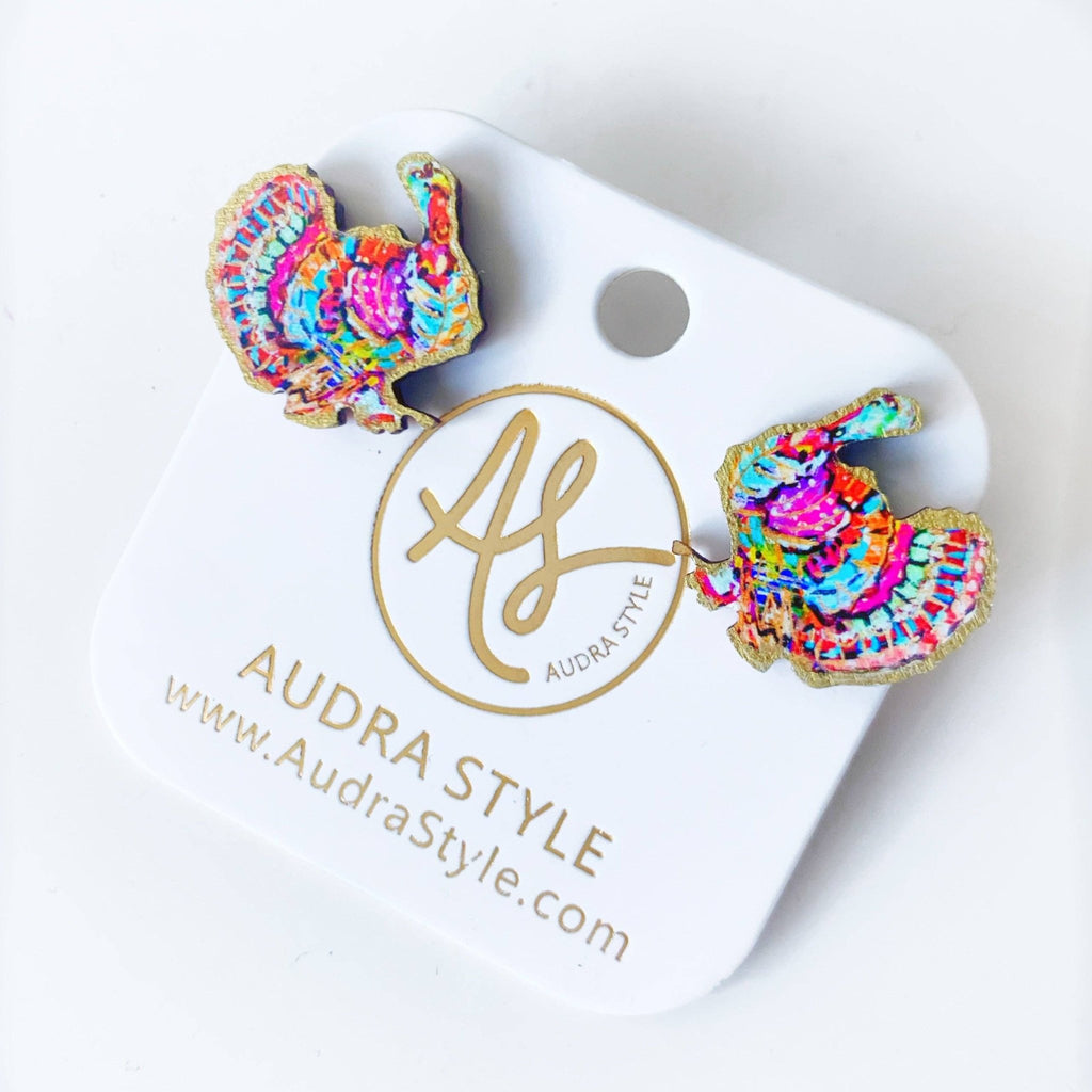 Turkey Stud Fall Thanksgiving Statement Earring - The Edit LLC