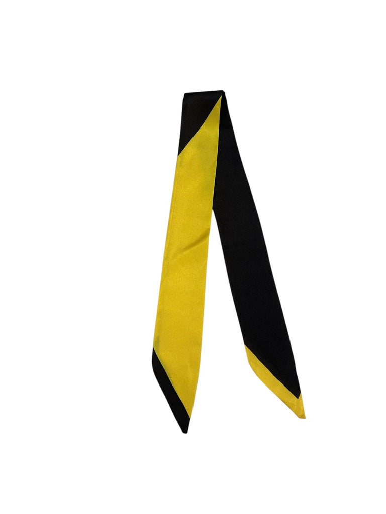 Twilly Scarf (BLACK/YELLOW) - The Edit LLC