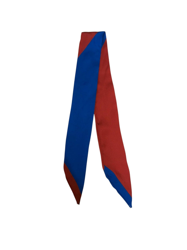 Twilly Scarf (BLUE/DARK RED) - The Edit LLC