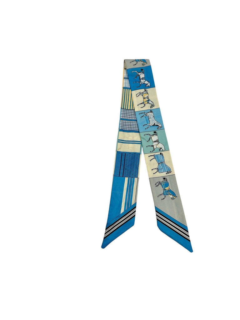 Twilly Scarf (BLUE/YELLOW HORSE ) - The Edit LLC