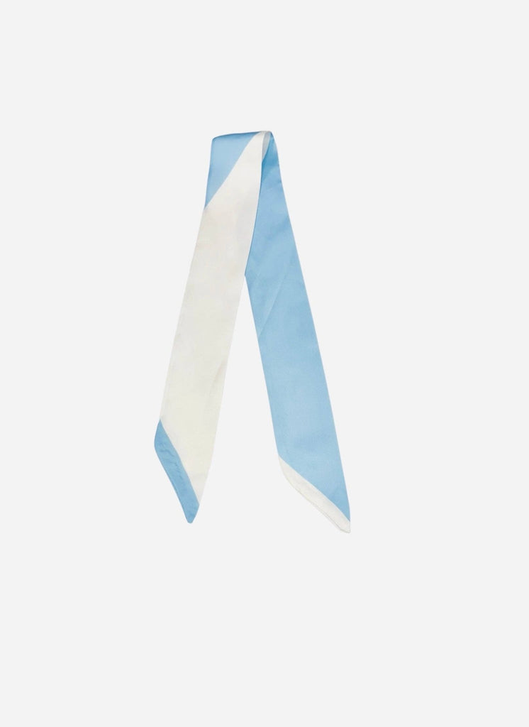 Twilly Scarf ( LIGHT BLUE/WHITE) - The Edit LLC