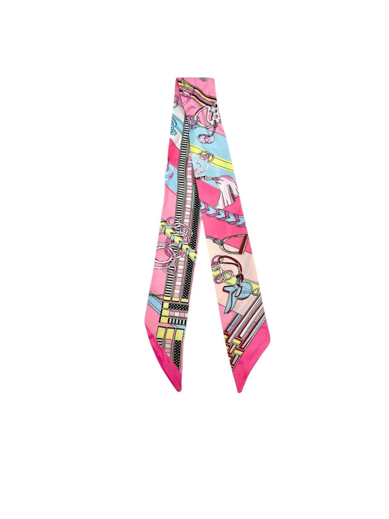 Twilly Scarf (PINK/LIME/LIGHTBLUE) - The Edit LLC