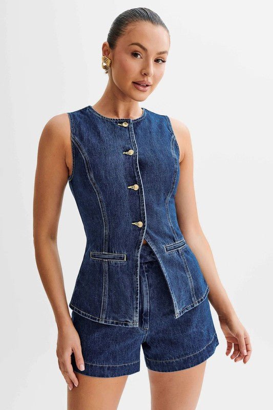 Two Piece Denim Set - The Edit LLC