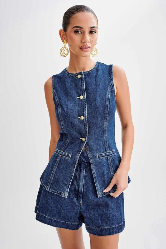 Two Piece Denim Set - The Edit LLC