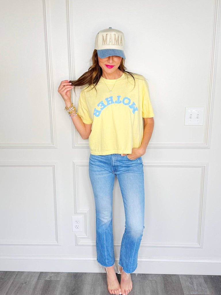 Upside - down Mother Puff Cropped Tee - The Edit LLC