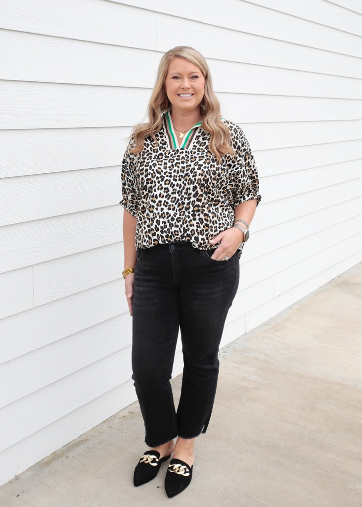 Vervet Black Mid Rise Crop Flare Jean - The Edit LLC