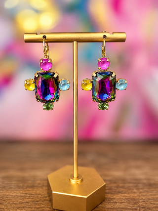 WAFA Volcano Multi Stone Quad Earrings - The Edit LLC