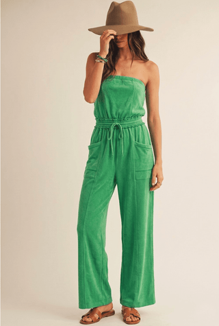Washed Luxe Strapless Jumpsuit - The Edit LLC