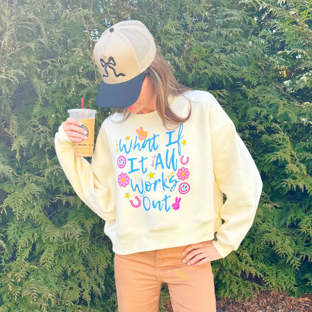 What if it All Works Out Crop Sweatshirt - The Edit LLC