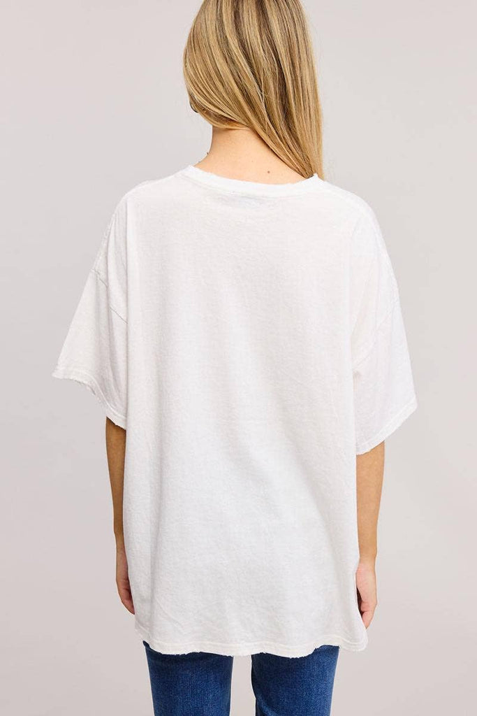 White 1974 Dreamer Tour Graphic S/S Oversized Seamless Tee - The Edit LLC