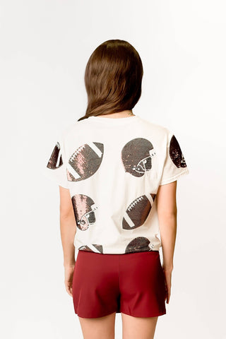 Women's Football Fever - Maroon: XS - The Edit LLC