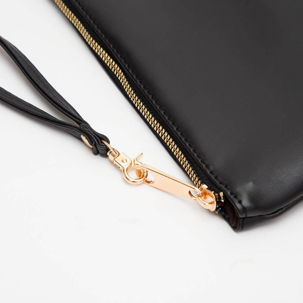 Woven Braided Shoulder Bag With Wristlet Pouch: GOLD / ONESIZE - The Edit LLC