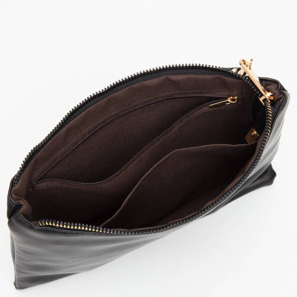 Woven Braided Shoulder Bag With Wristlet Pouch: GOLD / ONESIZE - The Edit LLC