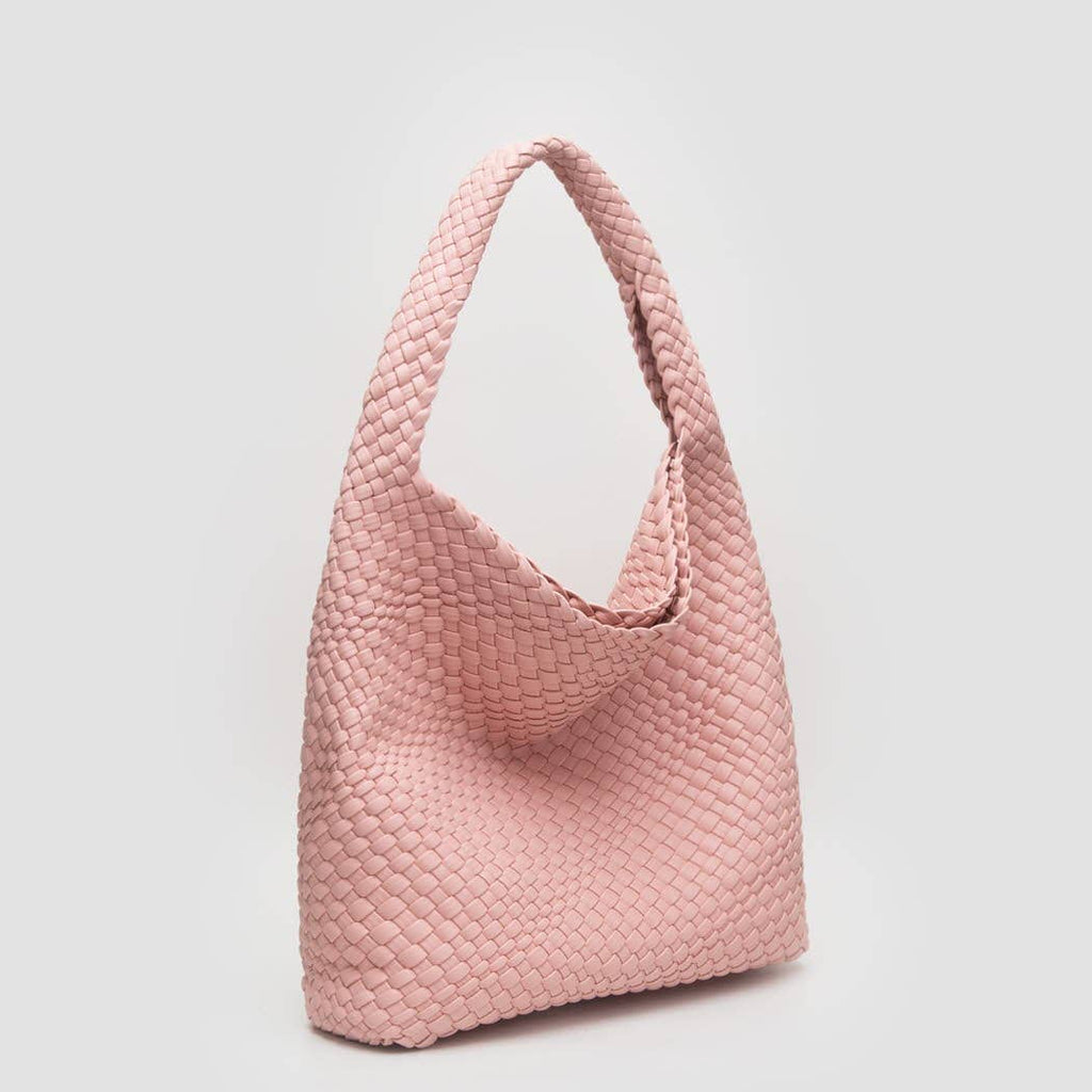 Woven Braided Shoulder Bag With Wristlet Pouch: GOLD / ONESIZE - The Edit LLC
