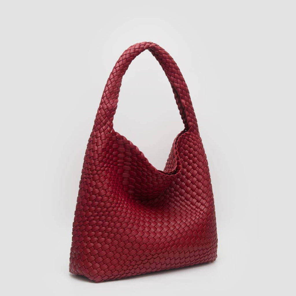 Woven Braided Shoulder Bag With Wristlet Pouch: GOLD / ONESIZE - The Edit LLC