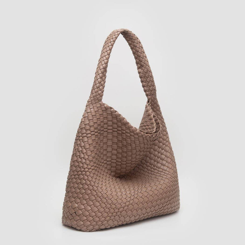 Woven Braided Shoulder Bag With Wristlet Pouch: GOLD / ONESIZE - The Edit LLC