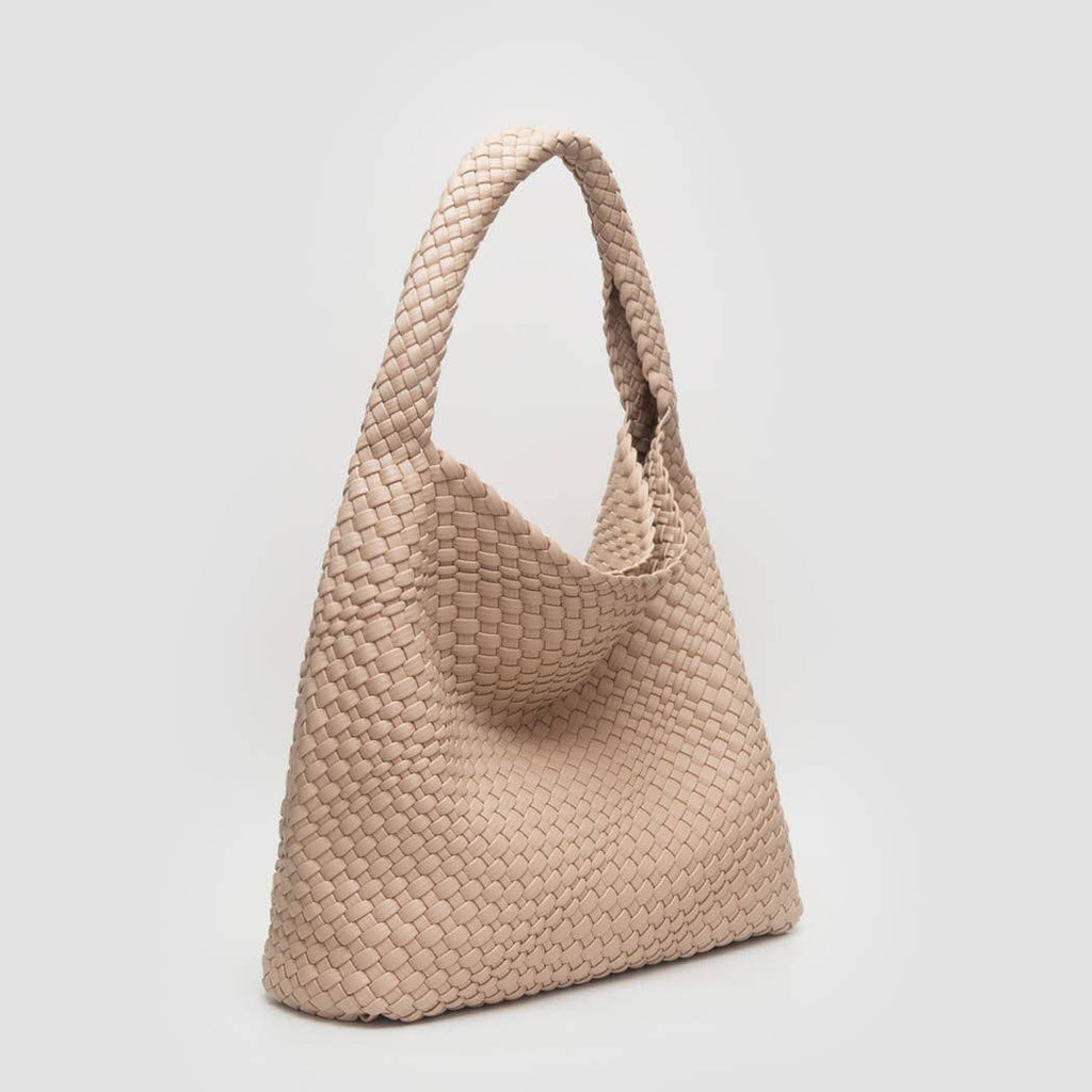 Woven Braided Shoulder Bag With Wristlet Pouch: GOLD / ONESIZE - The Edit LLC