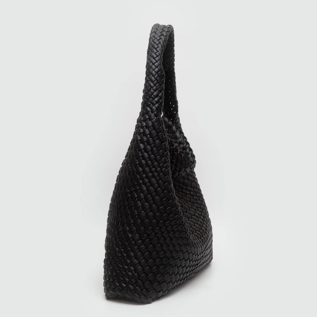 Woven Braided Shoulder Bag With Wristlet Pouch: GOLD / ONESIZE - The Edit LLC