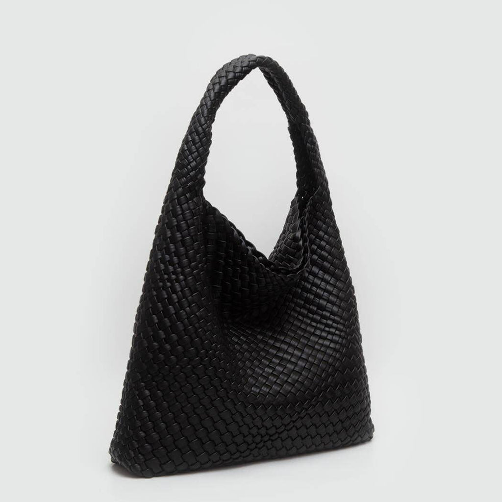 Woven Braided Shoulder Bag With Wristlet Pouch: GOLD / ONESIZE - The Edit LLC