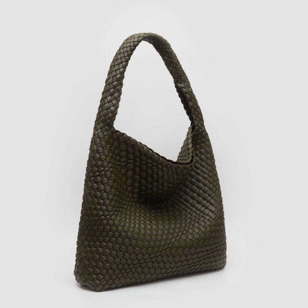 Woven Braided Shoulder Bag With Wristlet Pouch: GOLD / ONESIZE - The Edit LLC