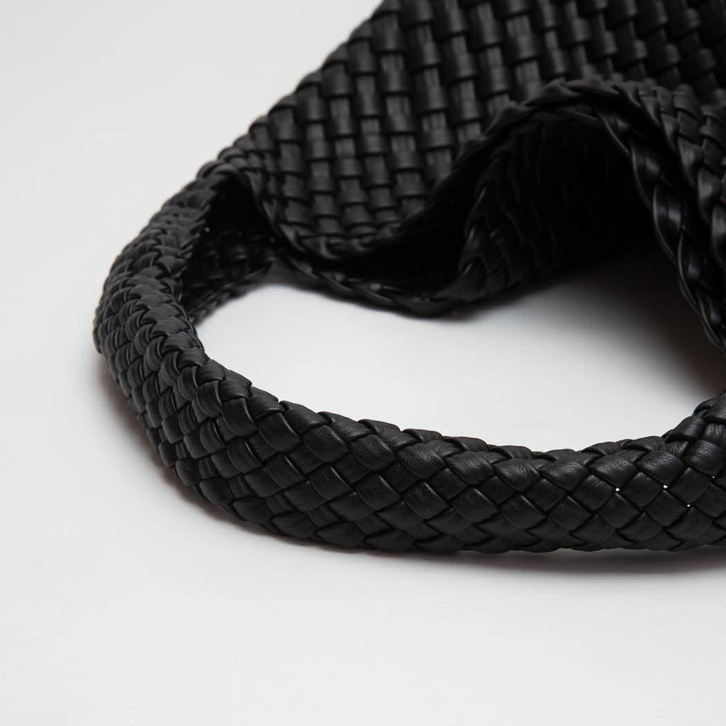 Woven Braided Shoulder Bag With Wristlet Pouch: GOLD / ONESIZE - The Edit LLC
