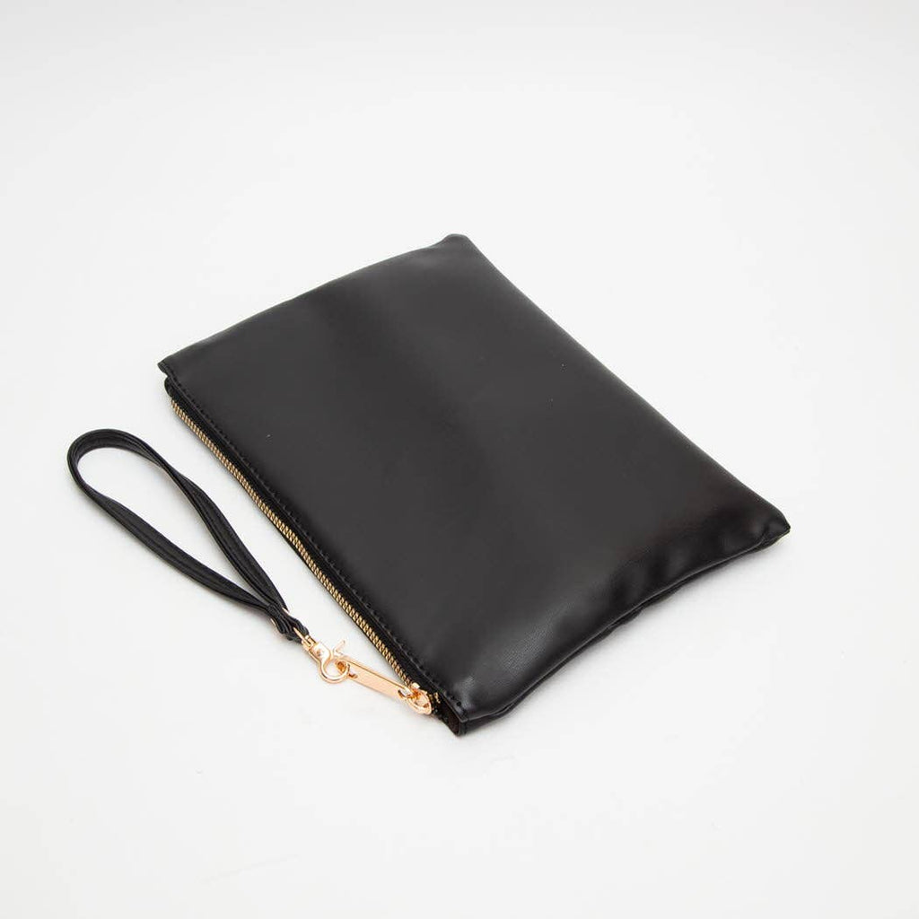 Woven Braided Shoulder Bag With Wristlet Pouch: GOLD / ONESIZE - The Edit LLC
