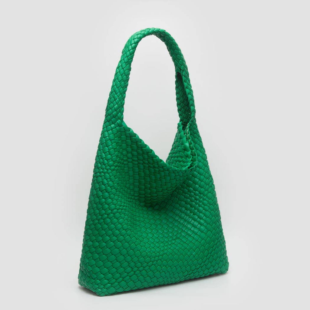 Woven Braided Shoulder Bag With Wristlet Pouch: GOLD / ONESIZE - The Edit LLC
