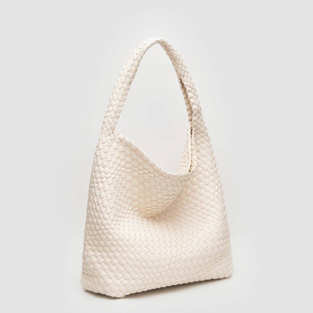 Woven Braided Shoulder Bag With Wristlet Pouch: GOLD / ONESIZE - The Edit LLC