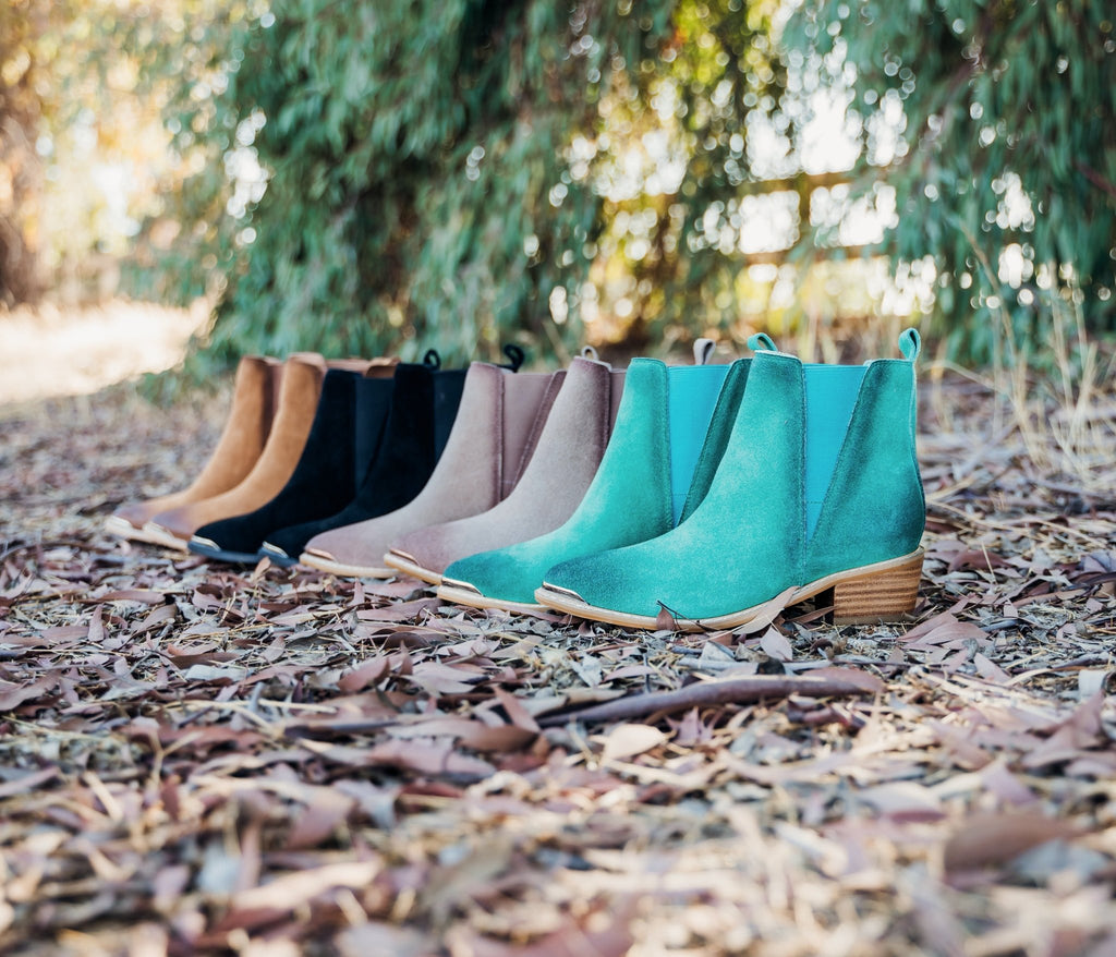 Wylie Suede Ankle Boot in Teal - The Edit LLC