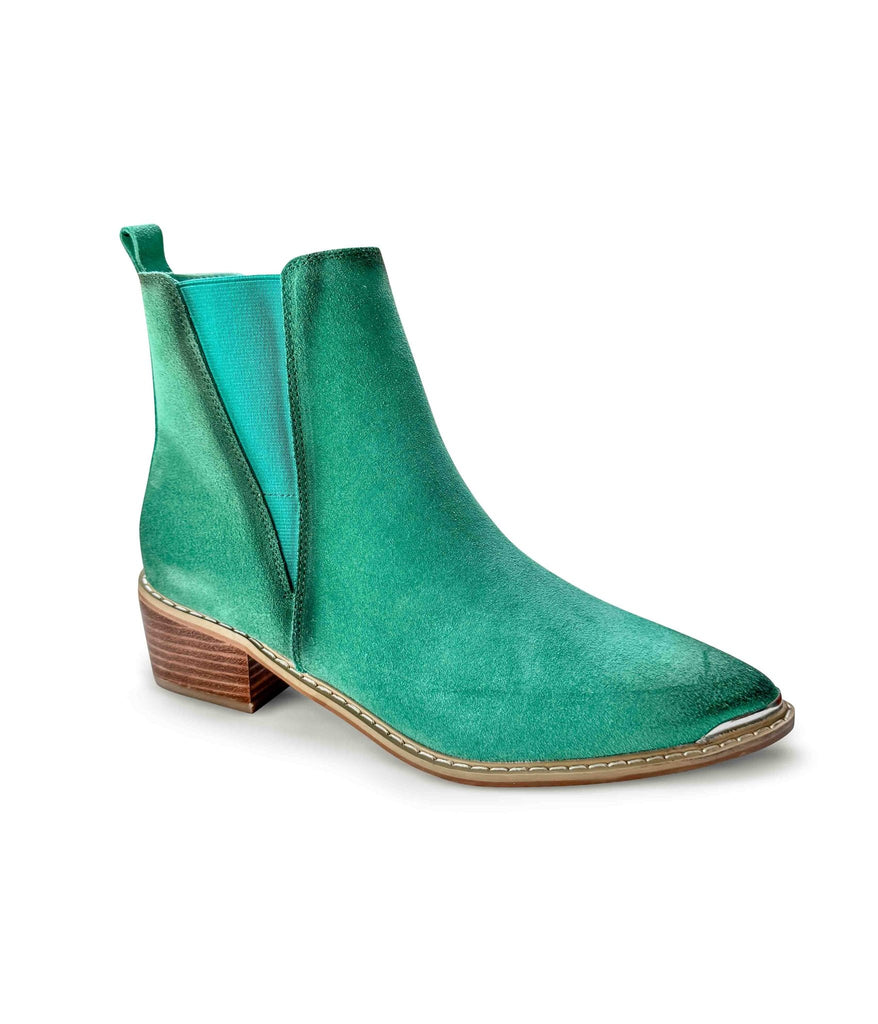 Wylie Suede Ankle Boot in Teal - The Edit LLC