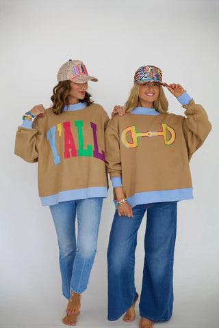 Y'all 2-Sided Mock Sweatshirt - The Edit LLC