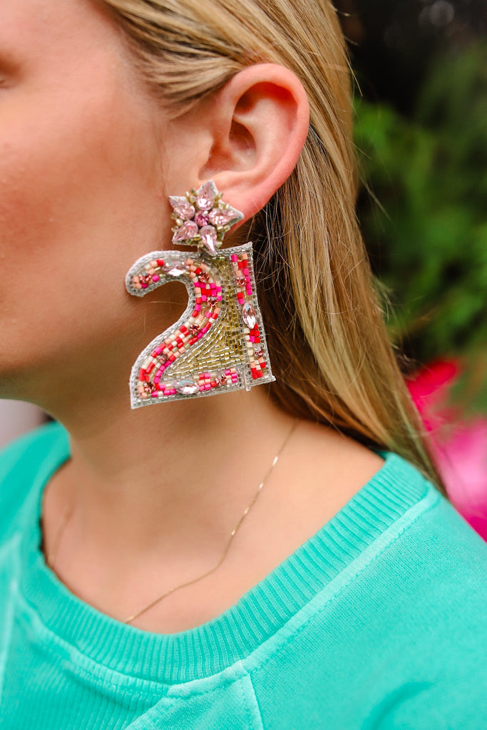 Check Your Story Rhinestone Birthday Earrings - The Edit LLC