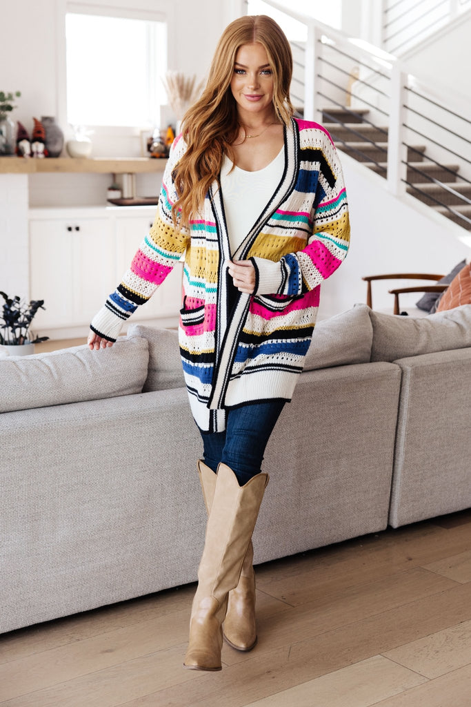 Felt Cute Striped Cardigan - The Edit LLC