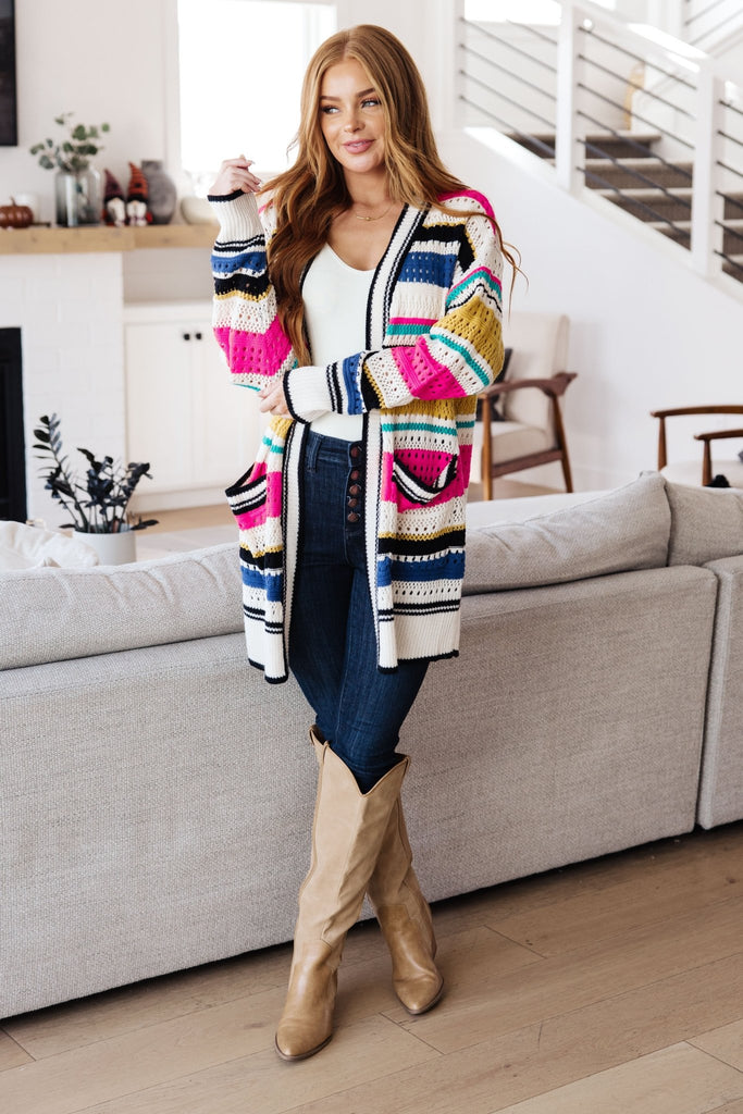 Felt Cute Striped Cardigan - The Edit LLC