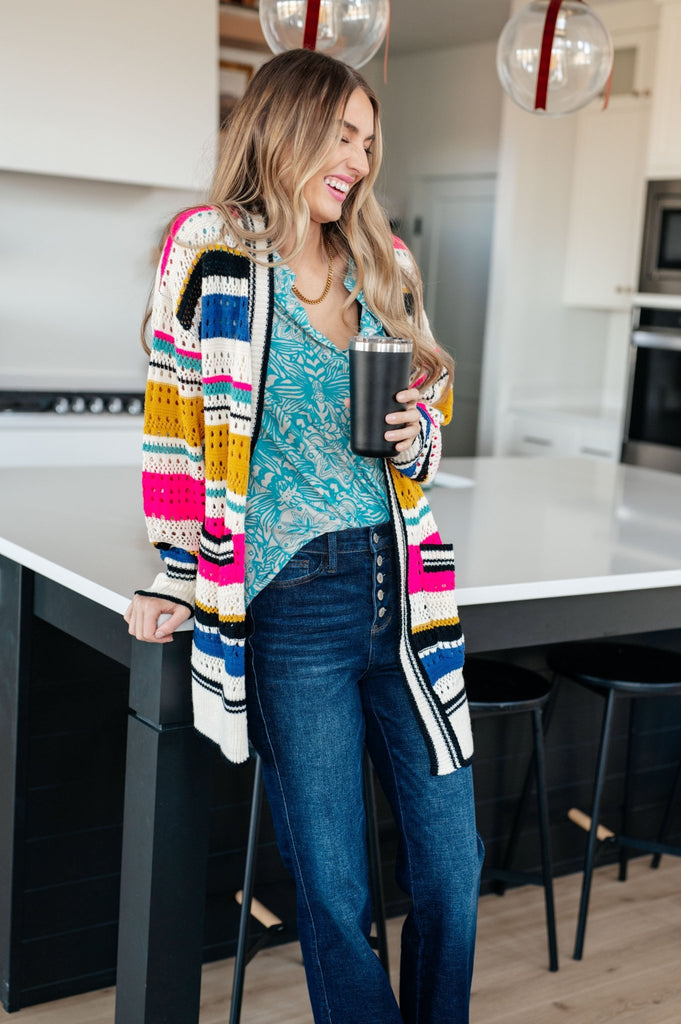 Felt Cute Striped Cardigan - The Edit LLC