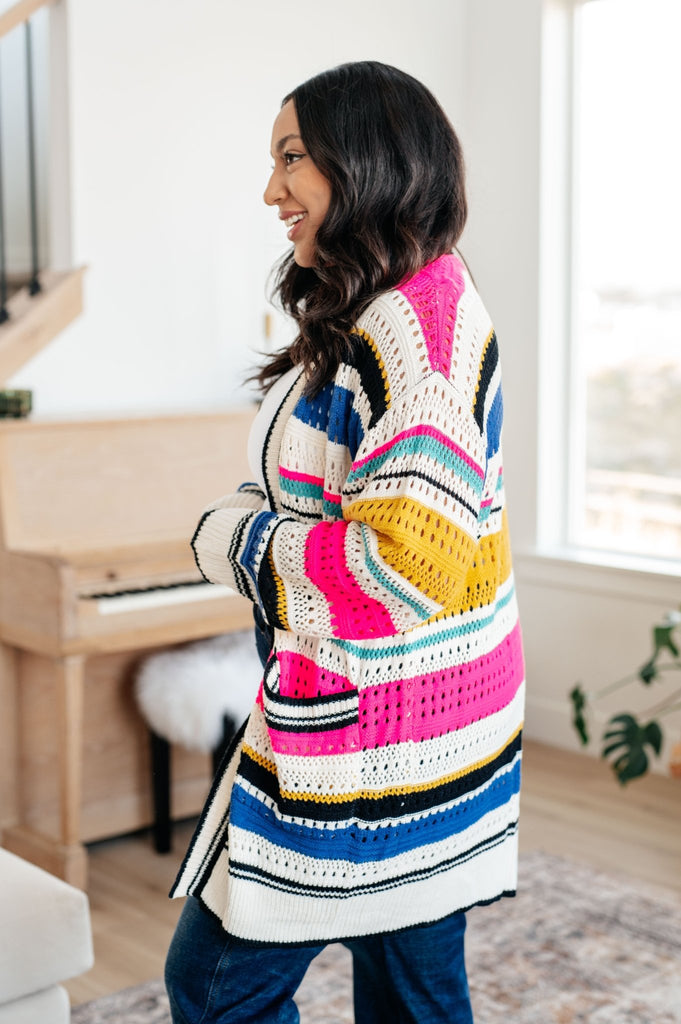 Felt Cute Striped Cardigan - The Edit LLC