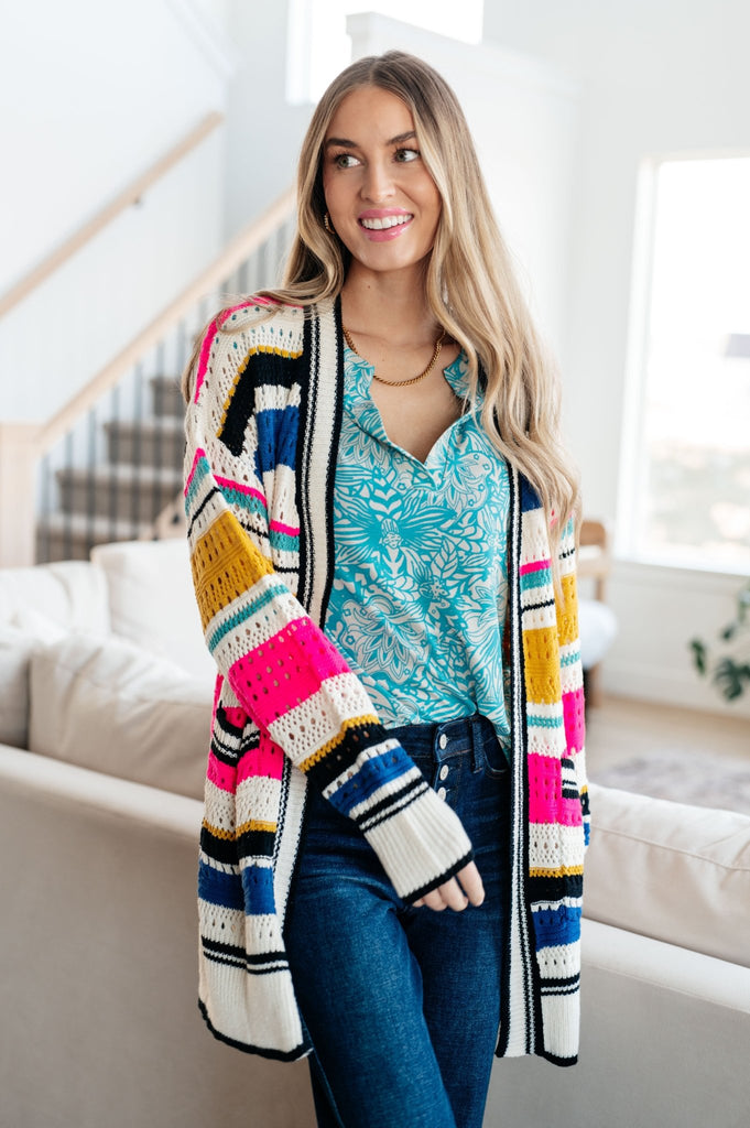 Felt Cute Striped Cardigan - The Edit LLC