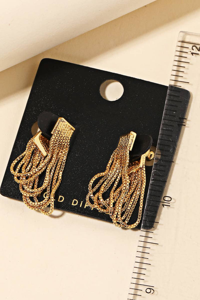 Gold Dipped Multi Box Chain Earrings - The Edit LLC