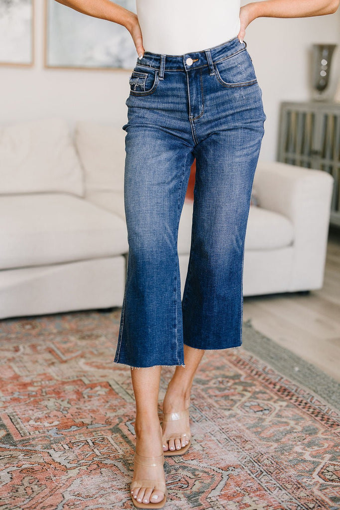 Hayes High Rise Wide Leg Crop Jeans - The Edit LLC