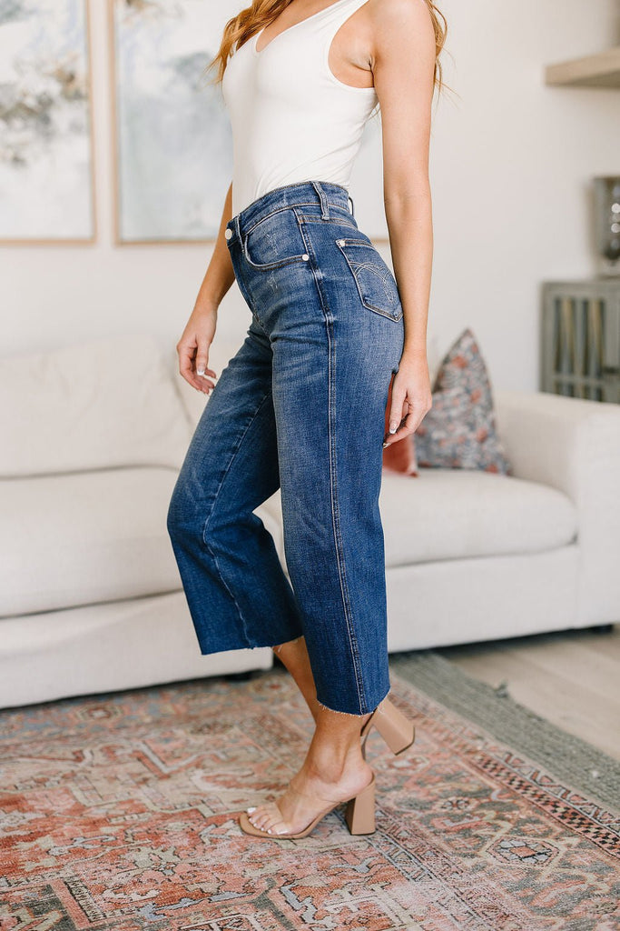 Hayes High Rise Wide Leg Crop Jeans - The Edit LLC